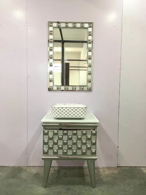 Single Sink Stainless Steel Bathroom Vanity , Stainless Steel Freestanding Bathroom Cabinet