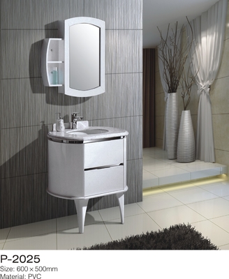 High End Plastik Bathroom Vanity Cabinet 5mm Cermin Lantai Pemasangan Warna Putih