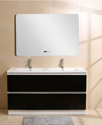 Black Premade Bathroom Vanities, Countertop Prefab Double Vanity, Lemari Kamar Mandi